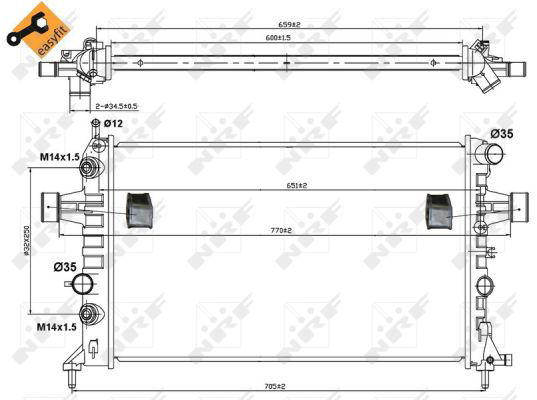 Radiateur, refroidissement du moteur EASY FIT