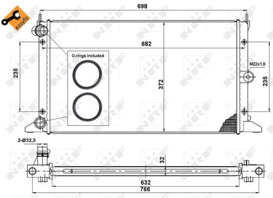 Radiateur, refroidissement du moteur EASY FIT