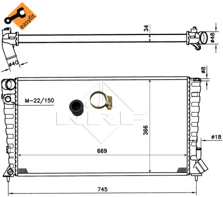 Radiateur, refroidissement du moteur EASY FIT