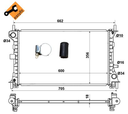 Radiateur, refroidissement du moteur EASY FIT