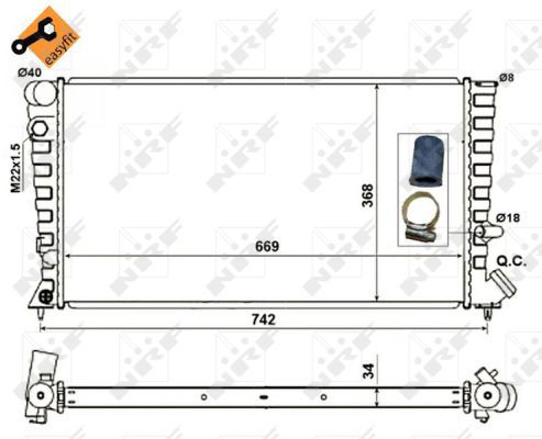 Radiateur, refroidissement du moteur EASY FIT