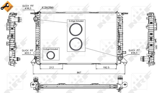 Radiateur, refroidissement du moteur EASY FIT