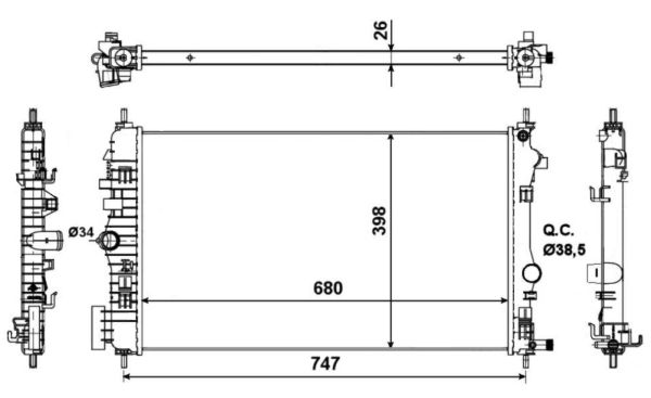 Radiateur, refroidissement du moteur EASY FIT