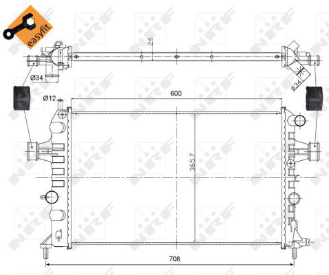 Radiateur, refroidissement du moteur EASY FIT