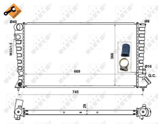 Radiateur, refroidissement du moteur EASY FIT