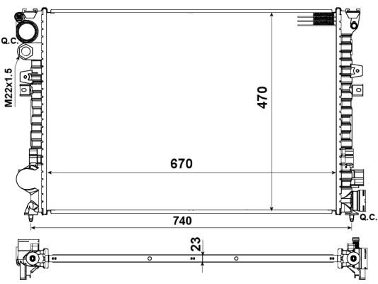 Radiateur, refroidissement du moteur