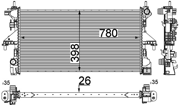 Radiateur CR 808 000P pour Peugeot Boxer Camionnette