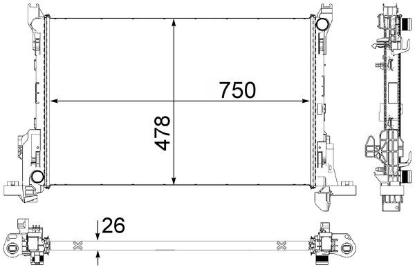 Radiateur CR 84 000P pour Opel Vivaro B Camionnette