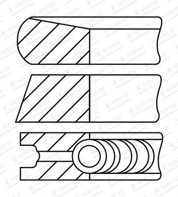 Jeu de segments de pistons