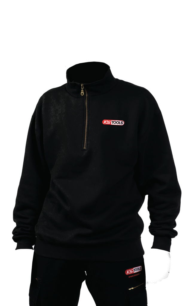 Sweatshirt col zippé KS Tools noir Taille M