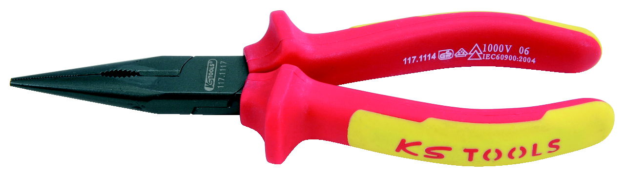Pince becs demi -ronds long (isolé 1000V) KS, à poignées bi-composants Longueur2
