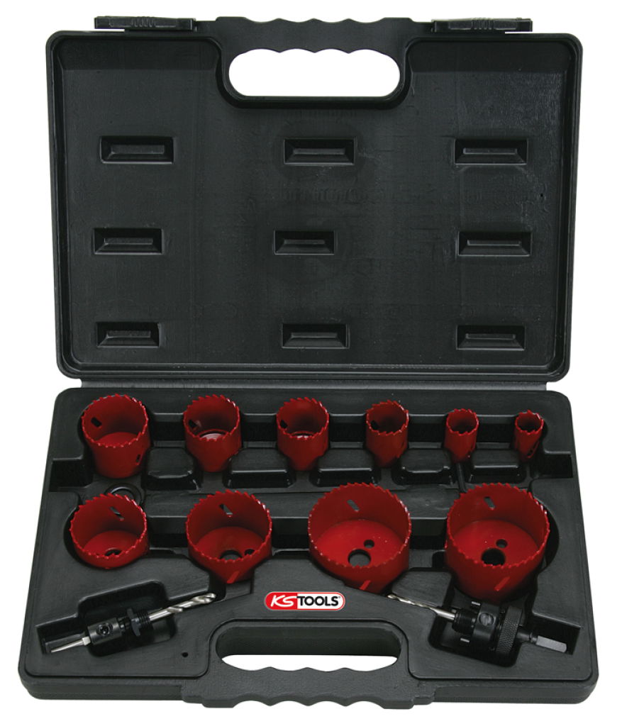 Coffret de 10 scies cloche KS, 19-22-29-35-38-44-51-57-65-67 mm
