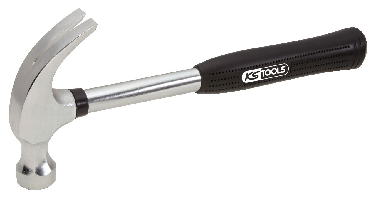 Marteau d'emballeur KS 600 g CHROME, tête polie et manche acier tubulaire, néop