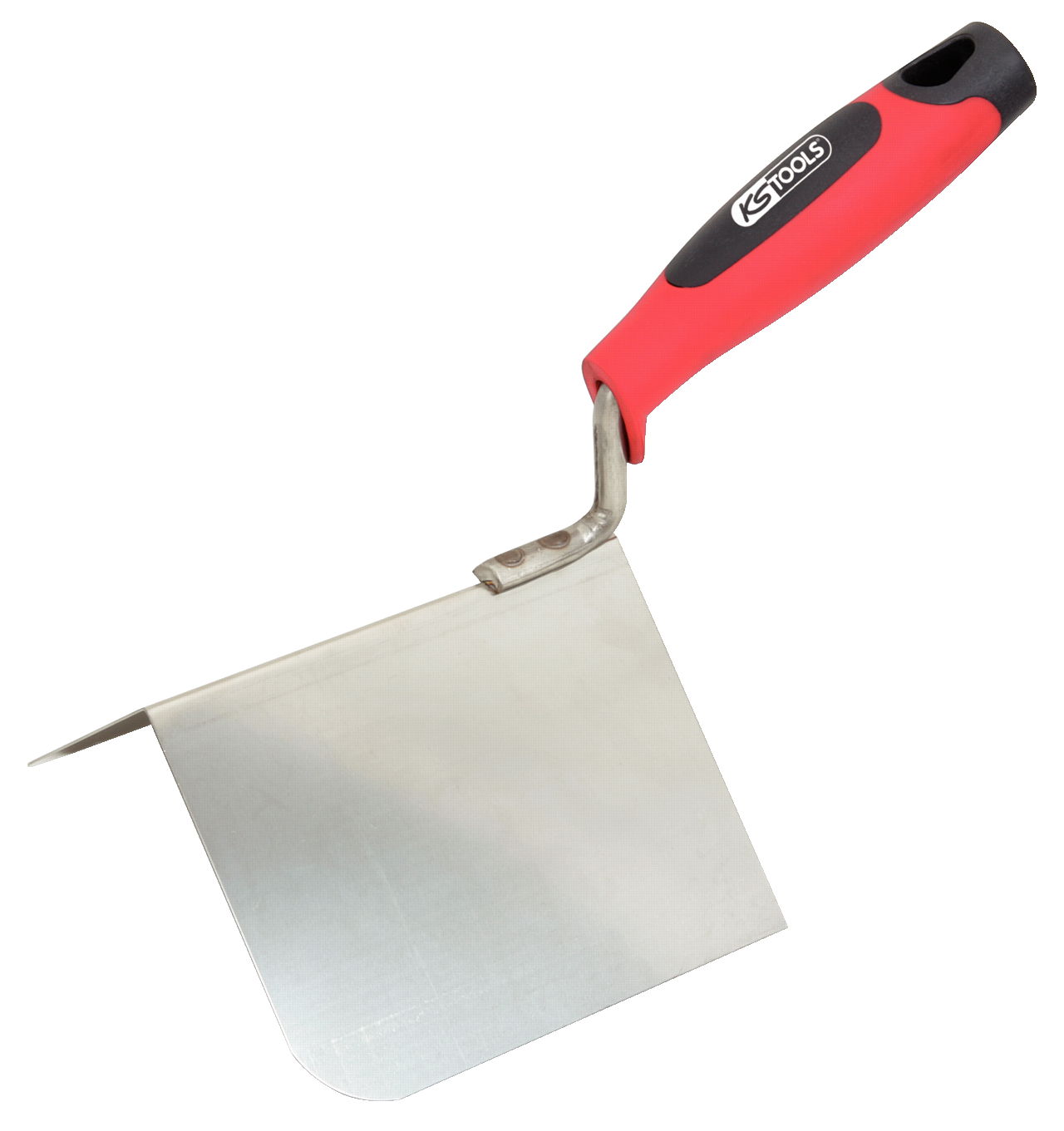Truelle d'angle exterieur - lame flexible inox 100X125mm - manche bi-composant 