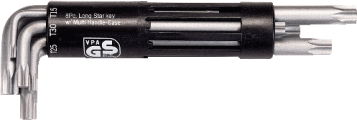 Jeu de clés male TORX KS, 8 pièces T10-T15-T20-T25-T30-T40-T45-T50