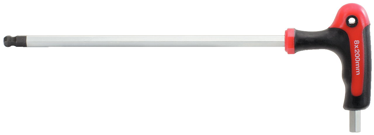 Clé male 6 pans sphérique 8 mm à poignée en T