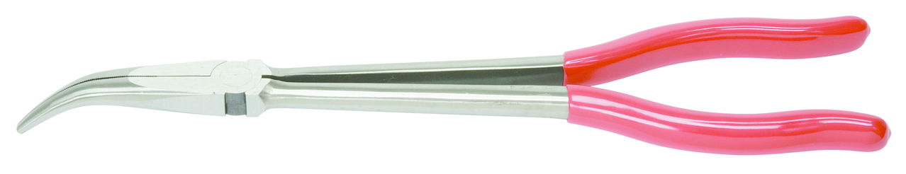 Pince électronique standard à bec demi-rond coudée 45°, extra-longue, 270 mm