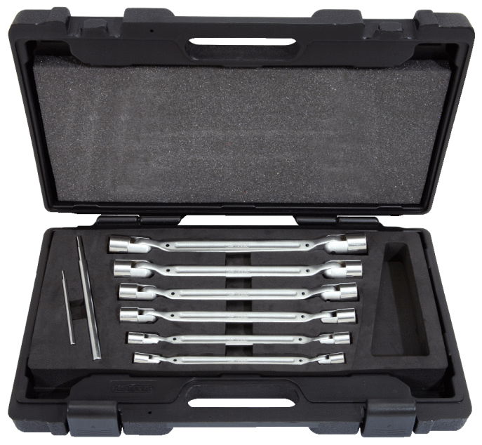 Coffret de clés à douilles articulées 12 pans
