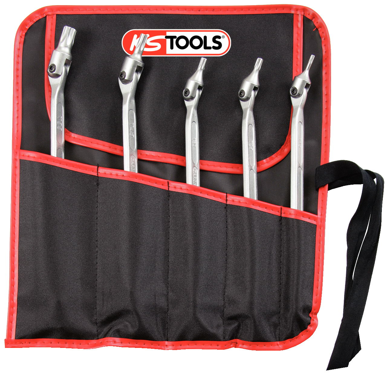 Trousse de 5 pièces de clés à embouts articulés TORX-CRV