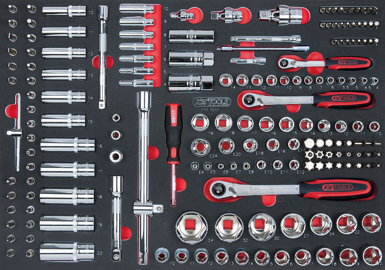 "Module de douilles et accessoires 1/4'' - 3/8'' - 1/2"", 175 pièces"""