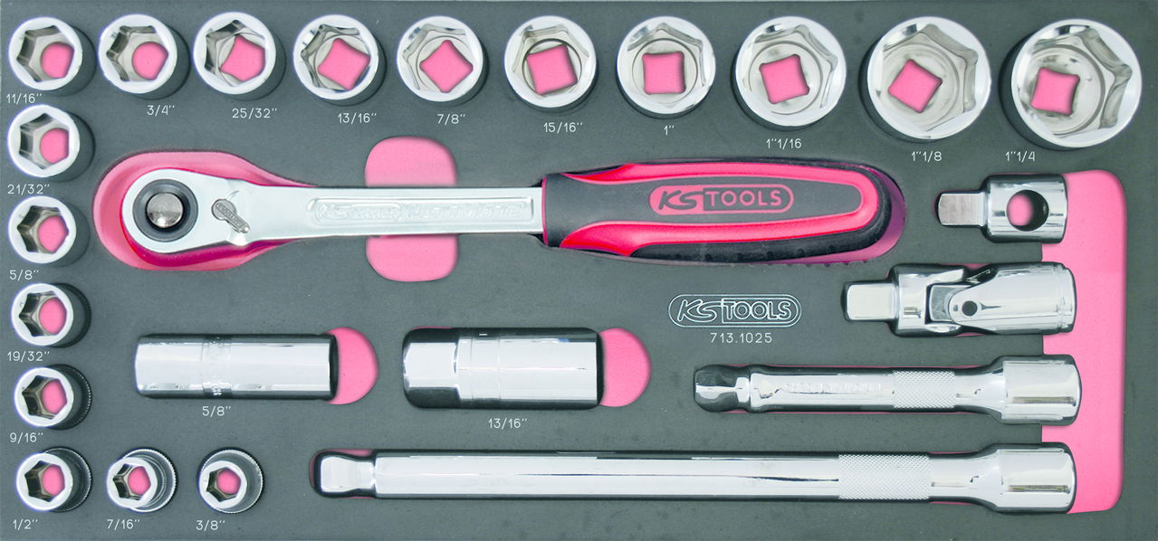 Module de douilles et accessoires ULTIMATE® 1/2'' en pouces, 24 pièces