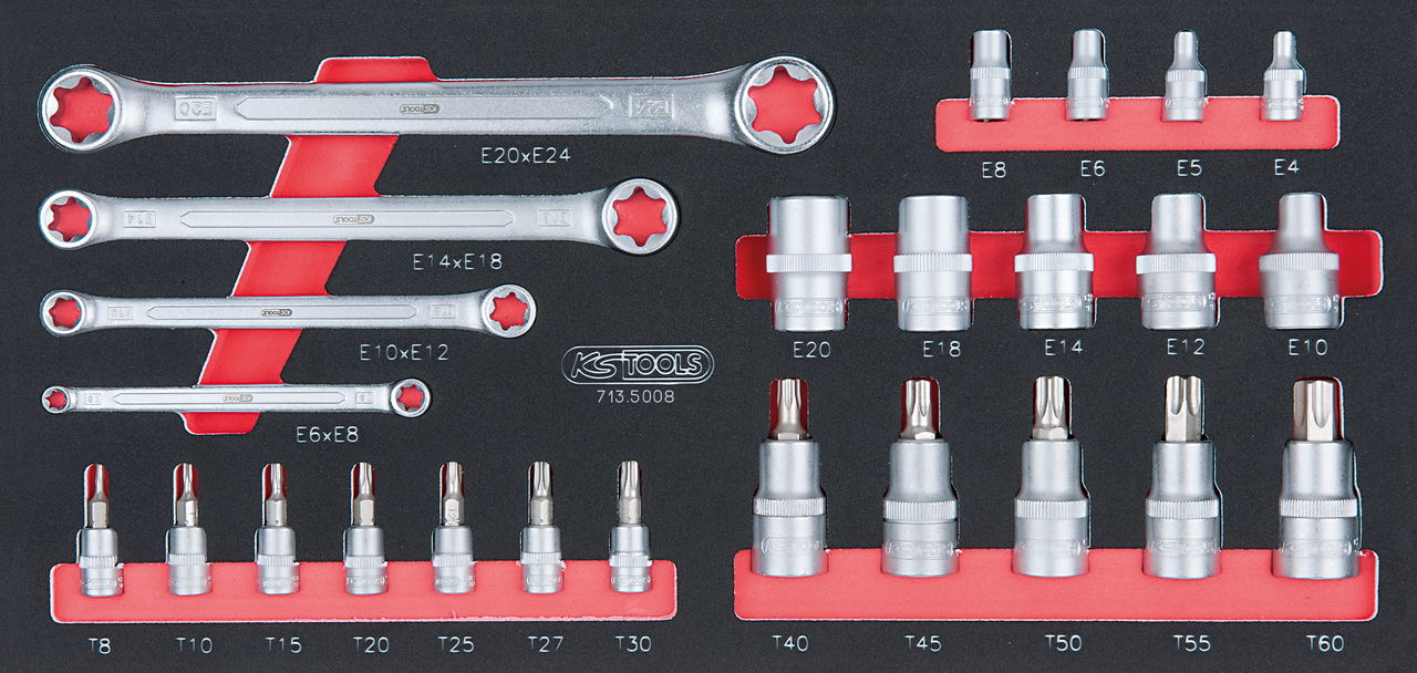 Module de douilles ULTIMATE® et clés TORX® 1/4 - 1/2, 25 pièces