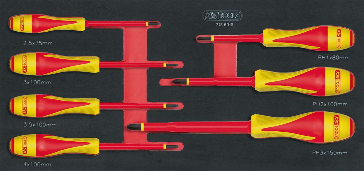 Module de tournevis isolés 1000V ULTIMATE® Fente - PHILLIPS®, 7 pièces