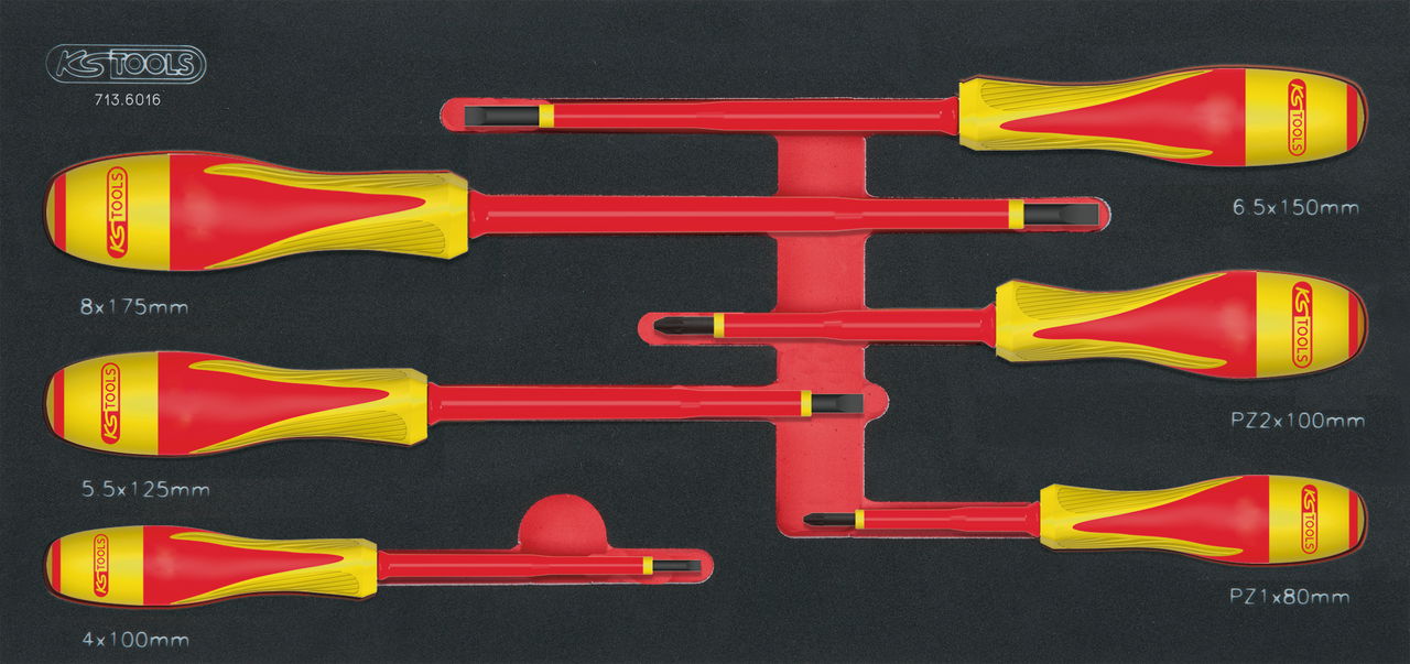 Module de tournevis isolés 1000V ULTIMATE® Fente - POZIDRIV®, 6 pièces
