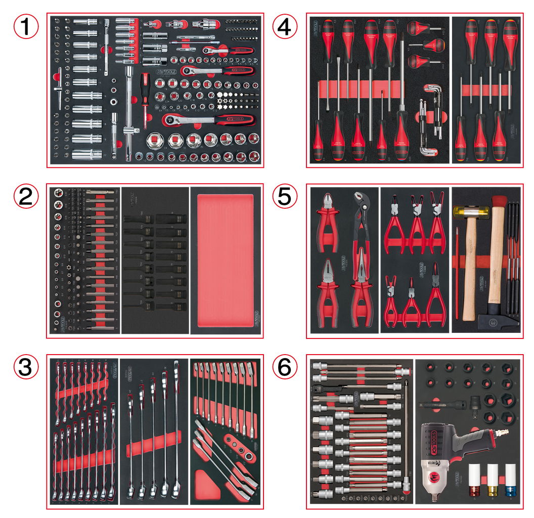 Composition d'outils 6 tiroirs pour servante, 429 pièces