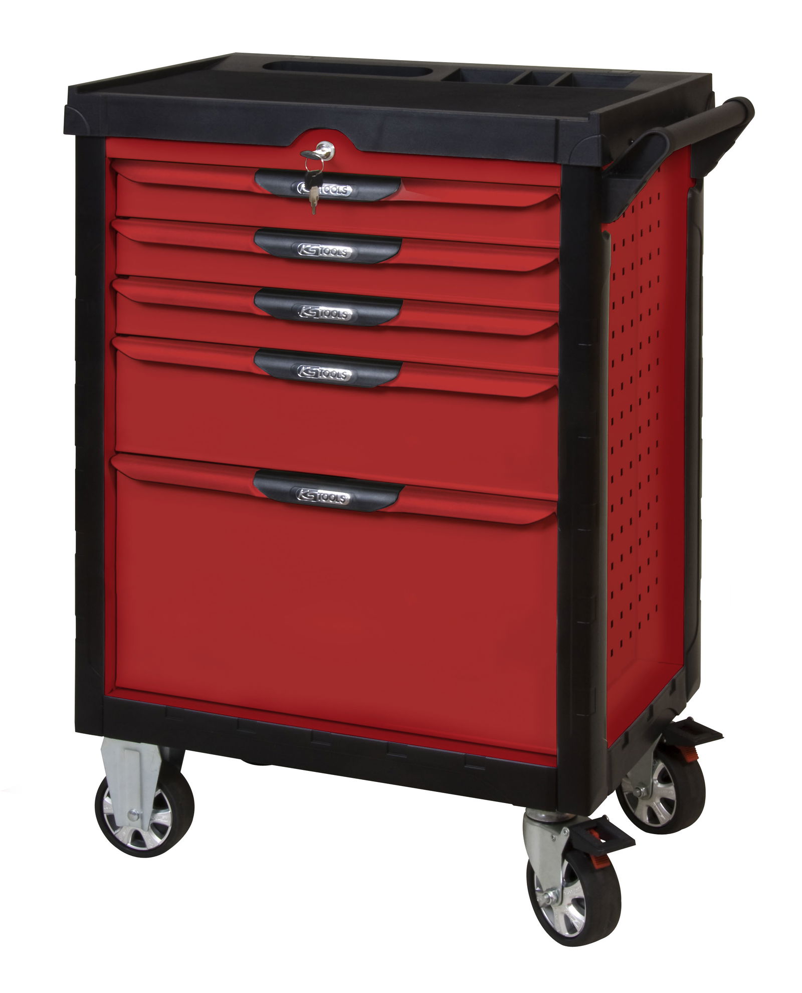 Servante PEARLline rouge 5 tiroirs équipée de 114 outils