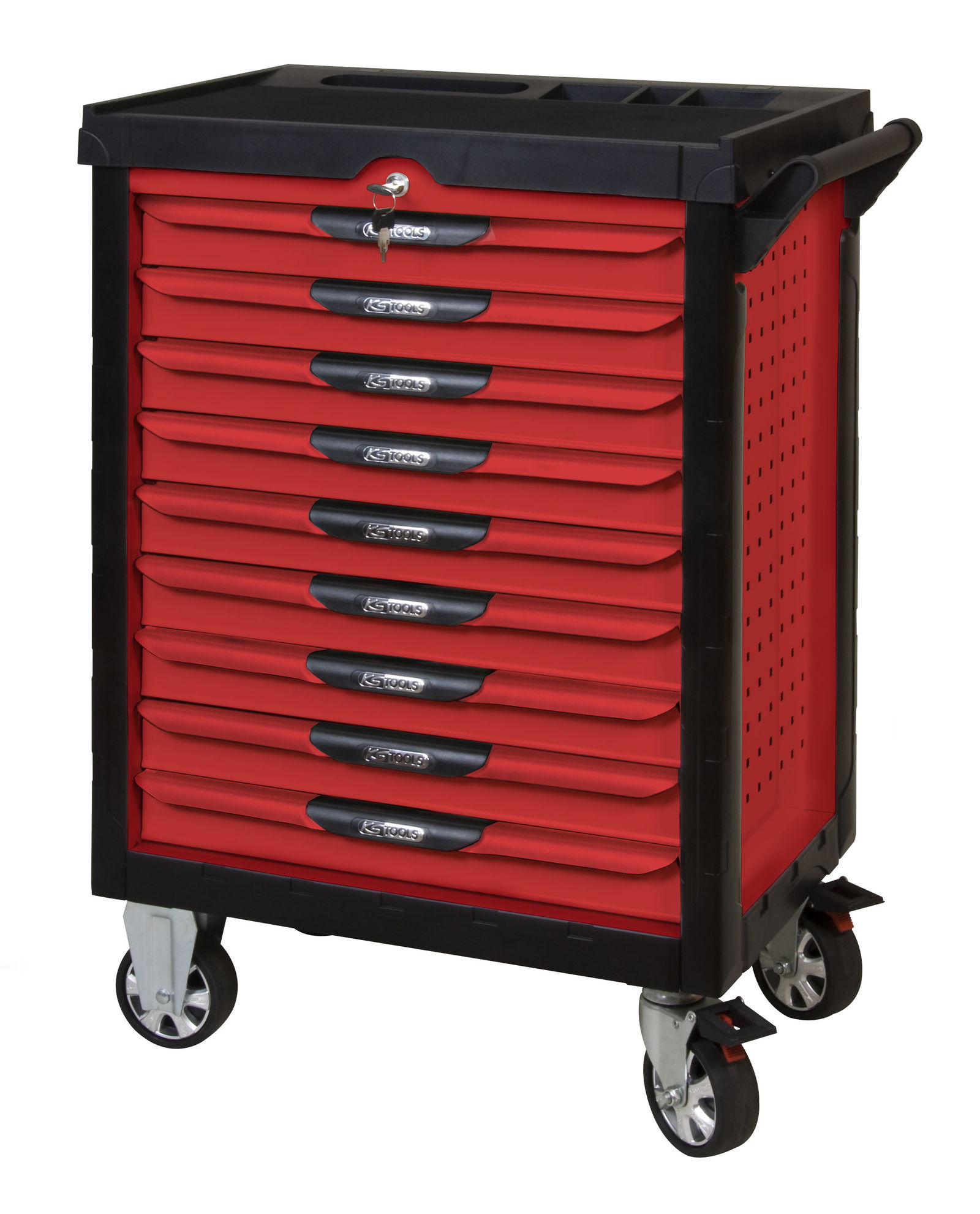 Servante PEARLline rouge, 9 tiroirs