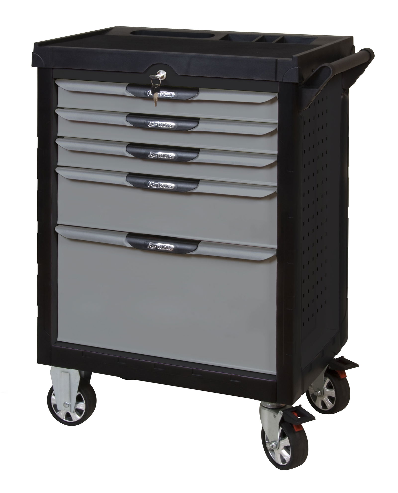 Servante PEARLline noire et grise, 5 tiroirs