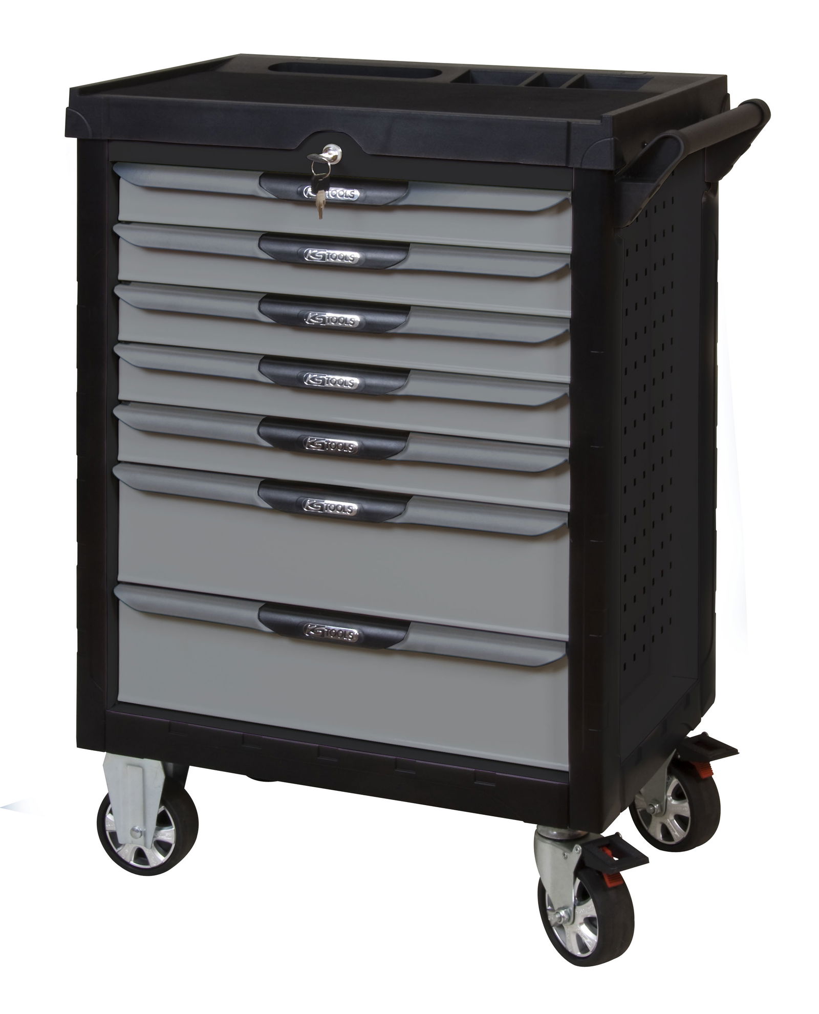 Servante PEARLline grise et noire 7 tiroirs équipée de 311 outils