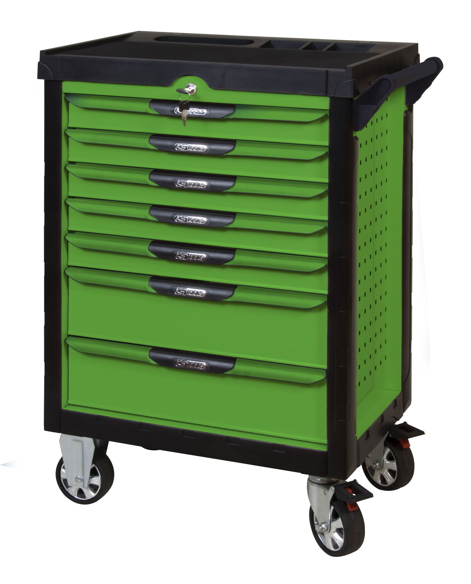 Servante PEARLline verte 7 tiroirs équipée de 241 outils