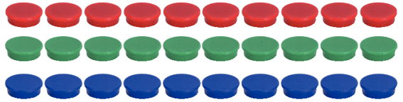 Jeu d'aimants rouges Ø25mm, 10pcs
