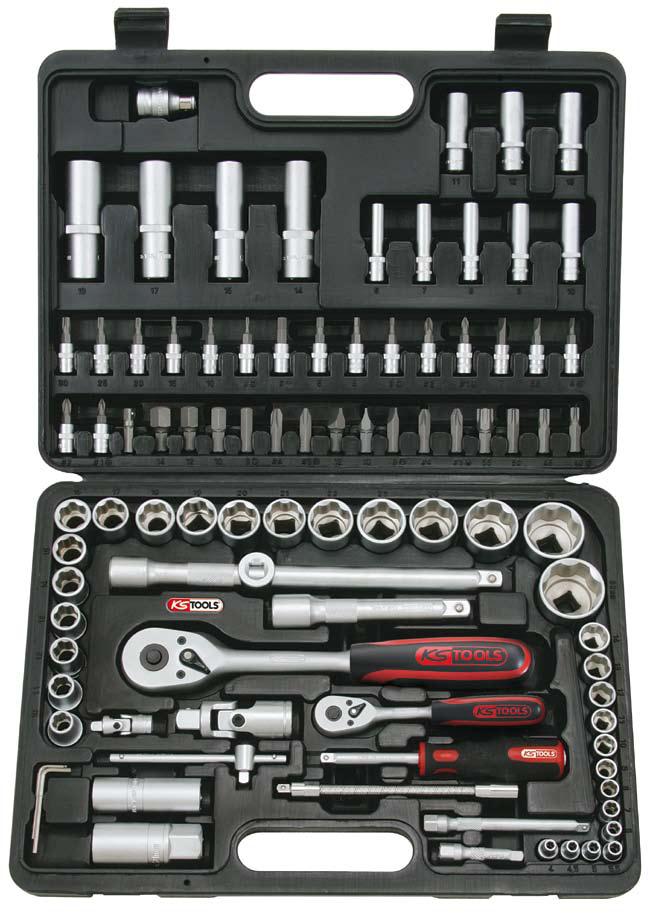 Coffret de douilles et accessoires F6 1/4'' - 1/2'', 94 pièces