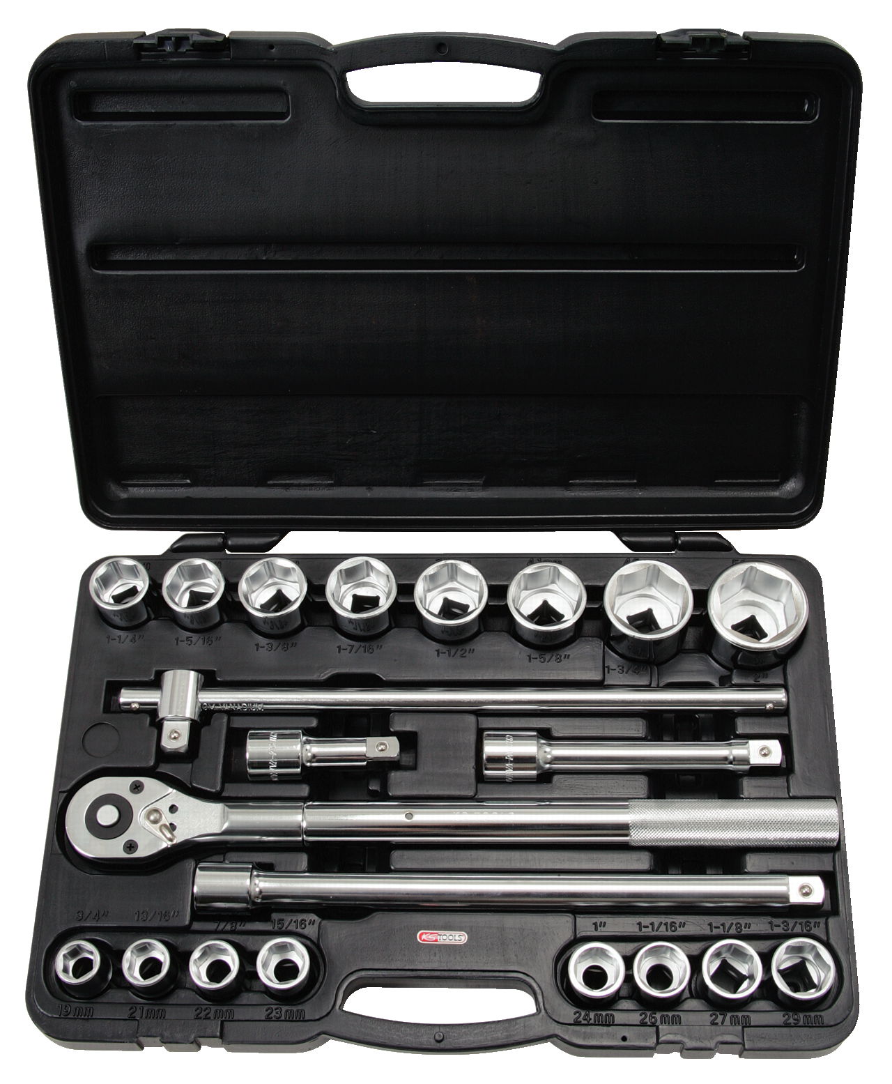 Coffret de douilles 6 pans - 3/4'' - CHROMEplus - 21 pcs