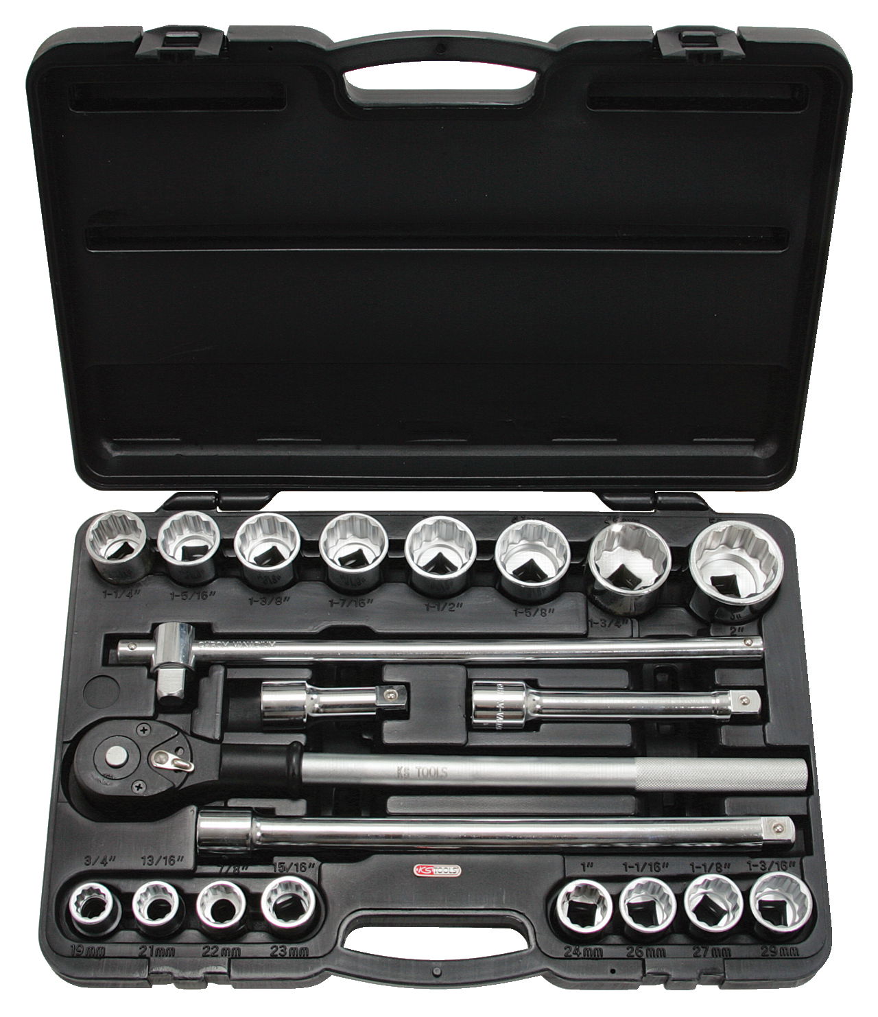 "Coffret de douilles 12 pans - 3/4"" pouce - CHROMEplus - 21 pcs"