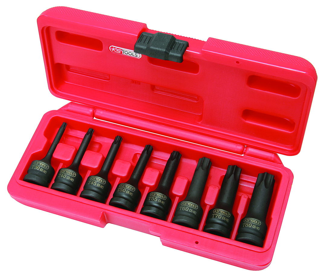 Jeu de douilles à chocs TORX 1/2'', 8 pièces