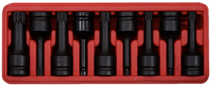 "Jeu de douilles à chocs 1/2"" XZN, 9pcs"