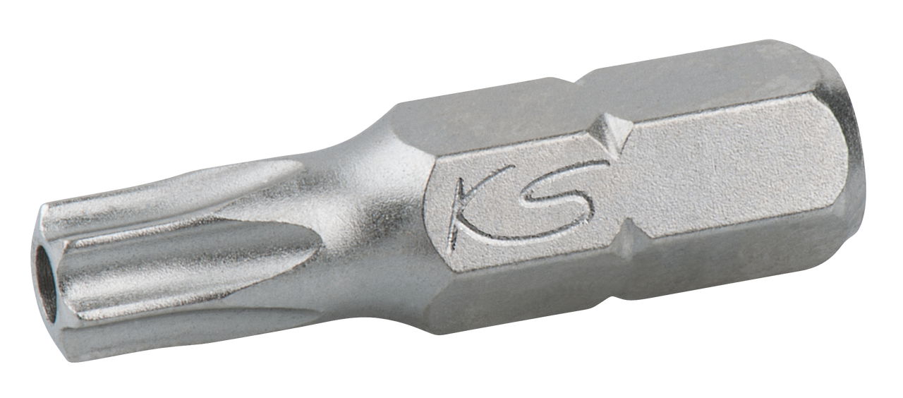 Embout de vissage KS TORX percé 7- entraînement 6,35 mm, longueur25 mm - boite 5