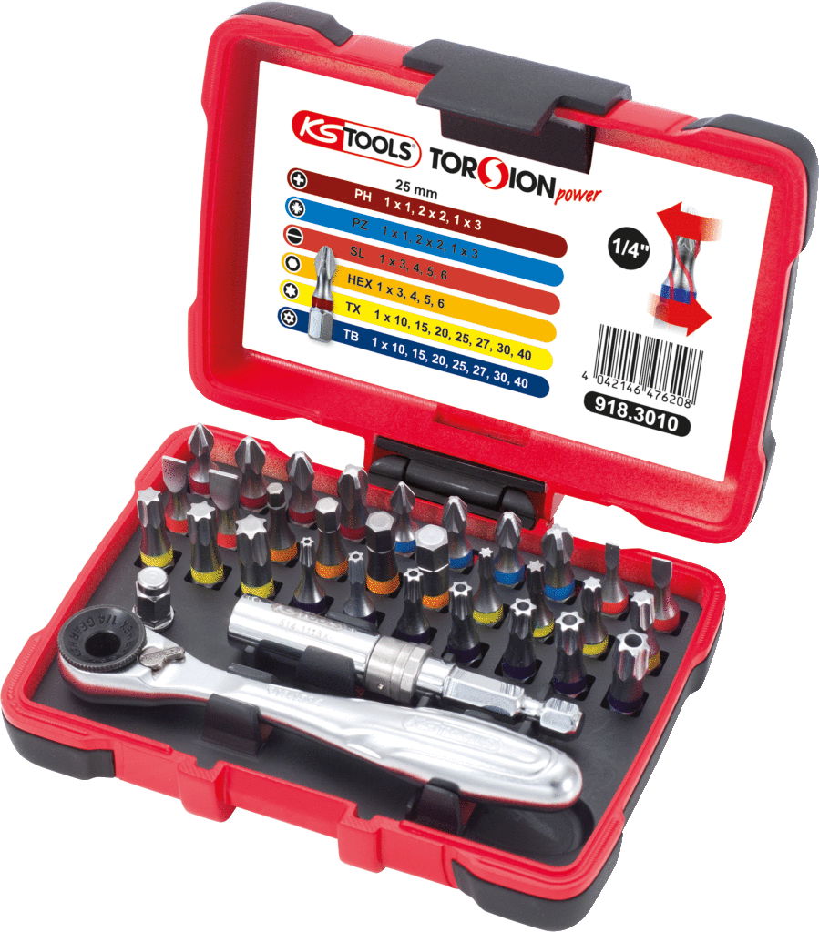 Coffret d’embouts de vissage à code couleur TORSIONplus