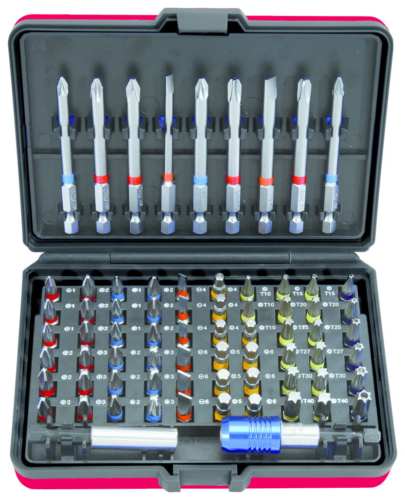 Jeu d'embouts de vissage à code couleur TORSIONplus- 71 pcs