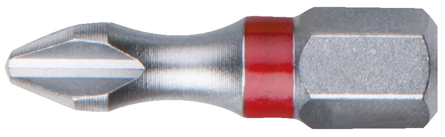Boite de 5 embouts de vissage à code couleur TORSIONpower®, L. 25 mm - 1/4'' - PHILLIPS®, PH1