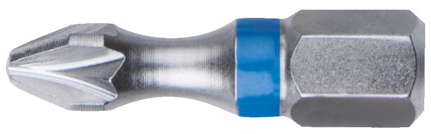 Boite de 5 embouts de vissage à code couleur TORSIONpower®, L. 25 mm - 1/4'' - POZIDRIV®, PZ1