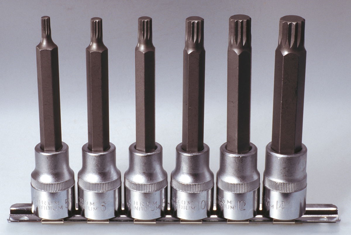 "Rail de 6 douilles tournevis XZN®, L.110 mm - 1/2"" - M5 à M14"""