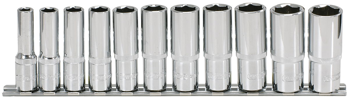 Jeu de 11 douilles ULTIMATE® 6 pans sur rail 3/8''