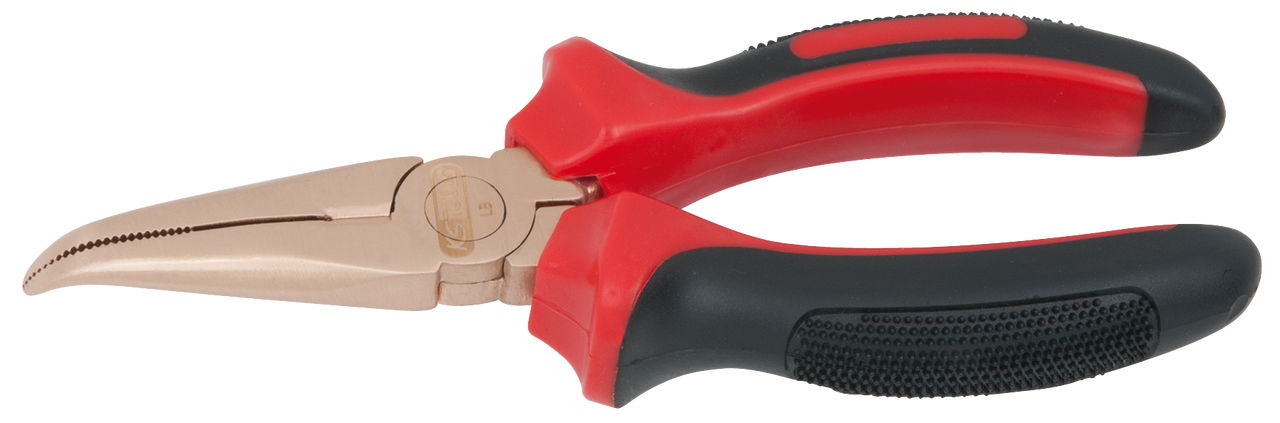 Pince à bec demi-rond coudée BERYLLIUMplus 180mm