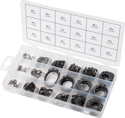 Assortiment de circlips de type externe x300
