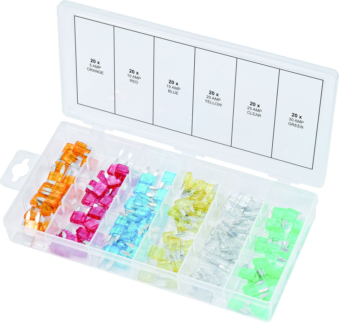 Assortiment de mini-fusibles, 120 pcs  